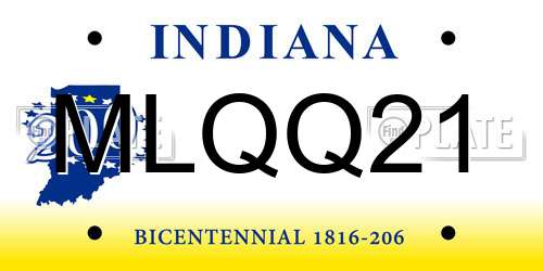 MLQQ21 Indiana License Plate