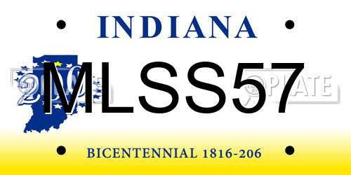 MLSS57 Indiana License Plate