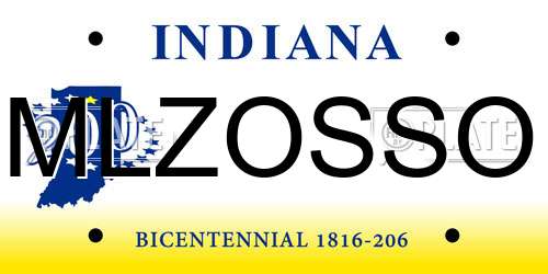 MLZOSSO Indiana License Plate