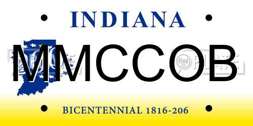 MMCCOB Indiana License Plate