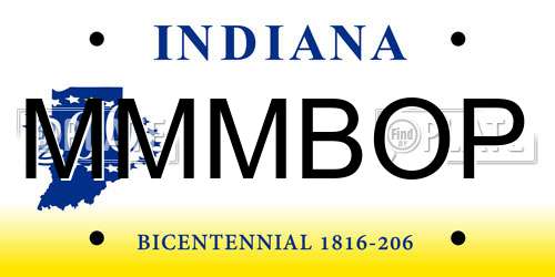 MMMBOP Indiana License Plate