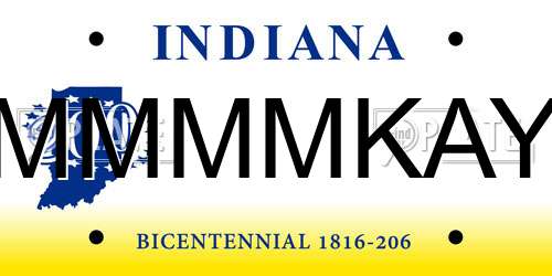 MMMMKAY Indiana License Plate