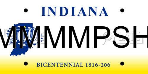 MMMMPSH Indiana License Plate