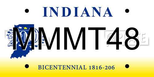 MMMT48 Indiana License Plate