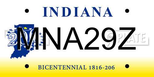 MNA29Z Indiana License Plate