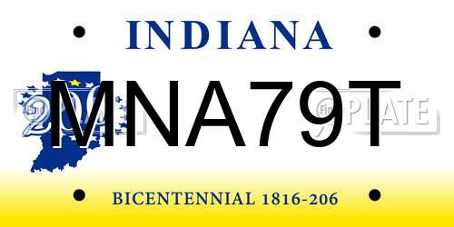 MNA79T Indiana License Plate
