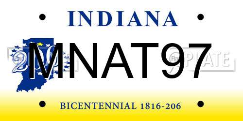 MNAT97 Indiana License Plate