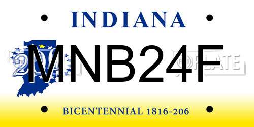 MNB24F Indiana License Plate