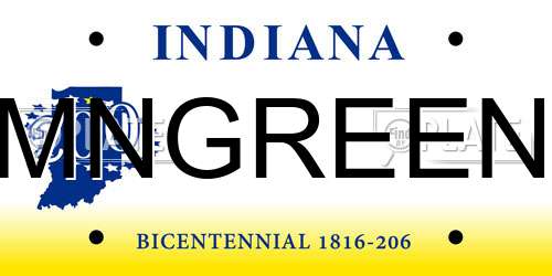 MNGREEN Indiana License Plate