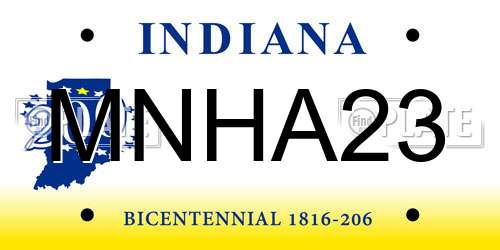 MNHA23 Indiana License Plate