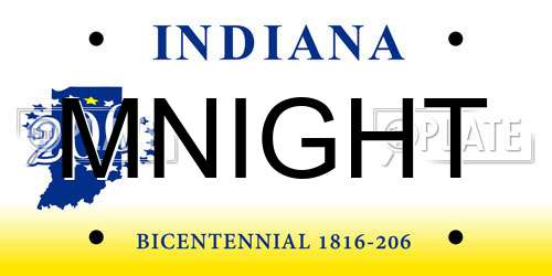 MNIGHT Indiana License Plate