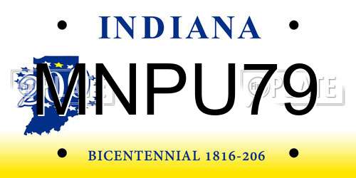 MNPU79 Indiana License Plate