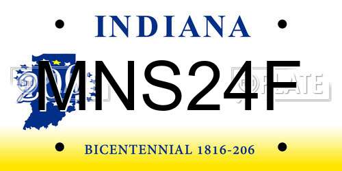 MNS24F Indiana License Plate