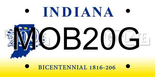 MOB20G Indiana License Plate