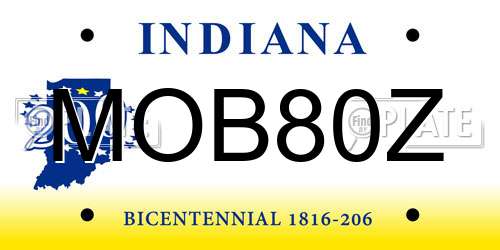 MOB80Z Indiana License Plate