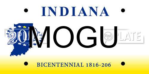 MOGU Indiana License Plate