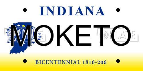 MOKETO Indiana License Plate