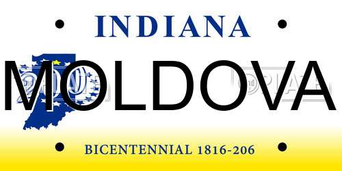 MOLDOVA Indiana License Plate