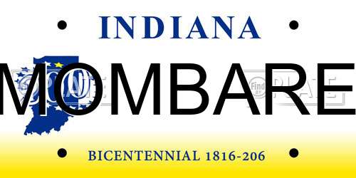 MOMBARE Indiana License Plate