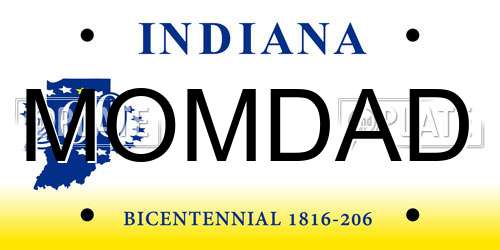MOMDAD Indiana License Plate