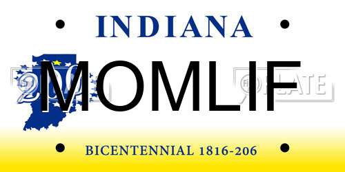 MOMLIF Indiana License Plate