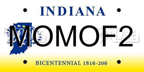 MOMOF2 Indiana License Plate