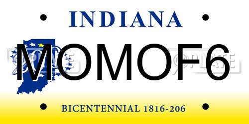 MOMOF6 Indiana License Plate