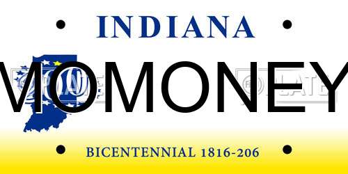 MOMONEY Indiana License Plate