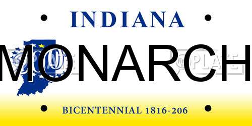 MONARCH Indiana License Plate