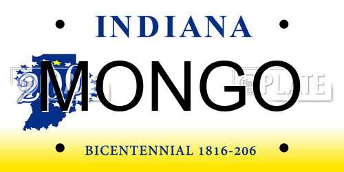 MONGO Indiana License Plate