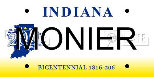 MONIER Indiana License Plate