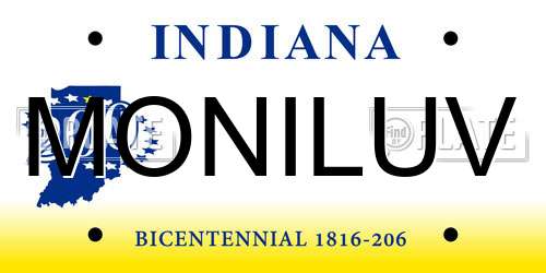 MONILUV Indiana License Plate