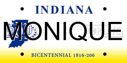 MONIQUE Indiana License Plate