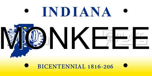 MONKEEE Indiana License Plate