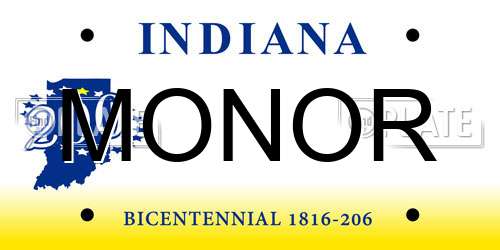 MONOR Indiana License Plate