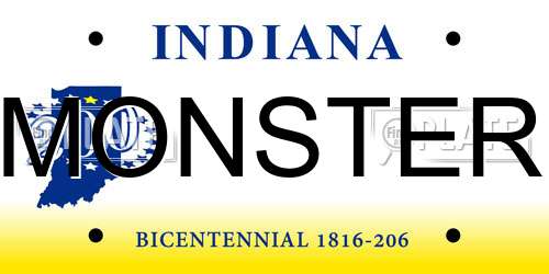 MONSTER Indiana License Plate