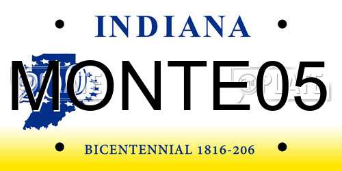 MONTE05 Indiana License Plate