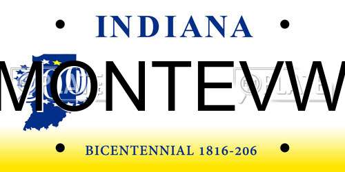 MONTEVW Indiana License Plate
