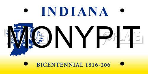 MONYPIT Indiana License Plate