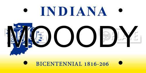MOOODY Indiana License Plate