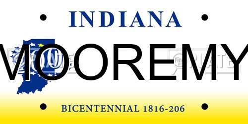 MOOREMY Indiana License Plate