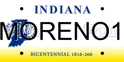 MORENO1 Indiana License Plate