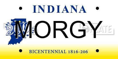 MORGY Indiana License Plate