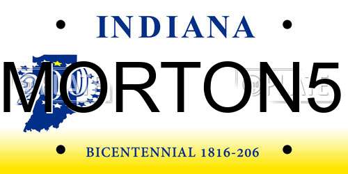 MORTON5 Indiana License Plate