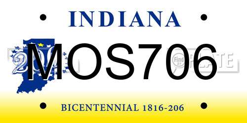 MOS706 Indiana License Plate