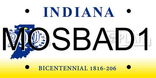 MOSBAD1 Indiana License Plate
