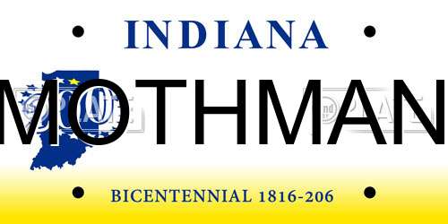 MOTHMAN Indiana License Plate