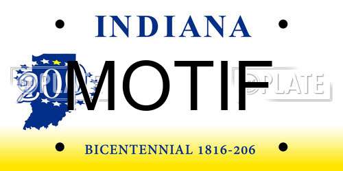MOTIF Indiana License Plate