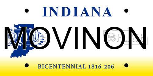 MOVINON Indiana License Plate