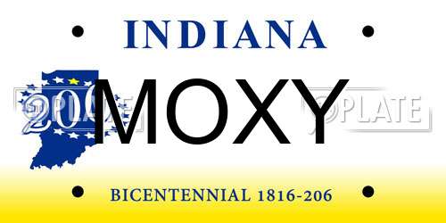 MOXY Indiana License Plate
